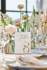 Luxury white and gold wedding table centerpiece ideas.