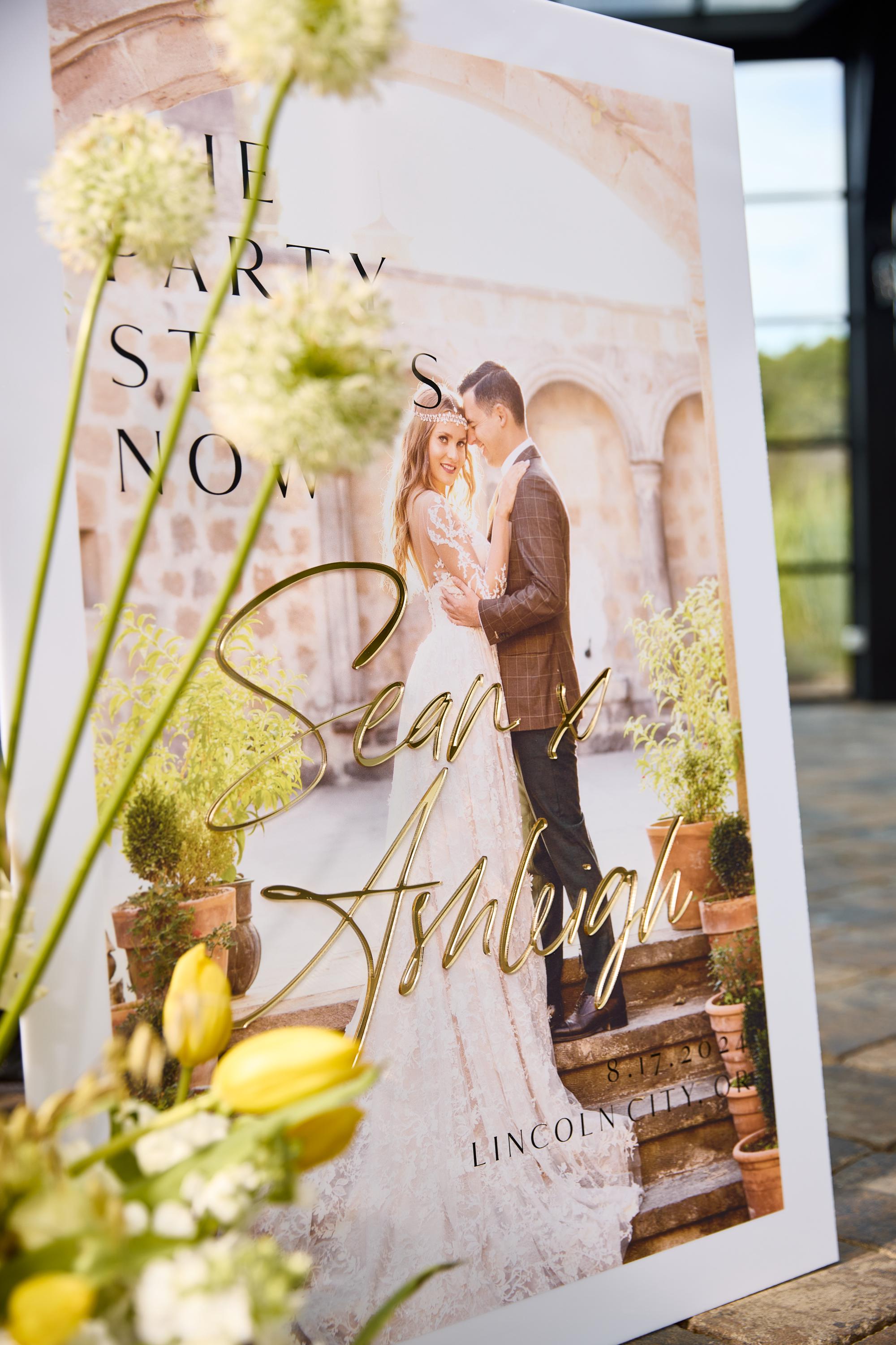 Personalized wedding signage the party starts now.